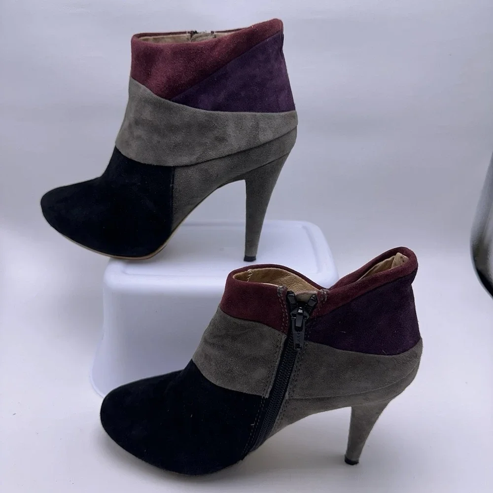 Café Noir Patchwork‎ Suede Leather Heel Ankle Booties Size 37